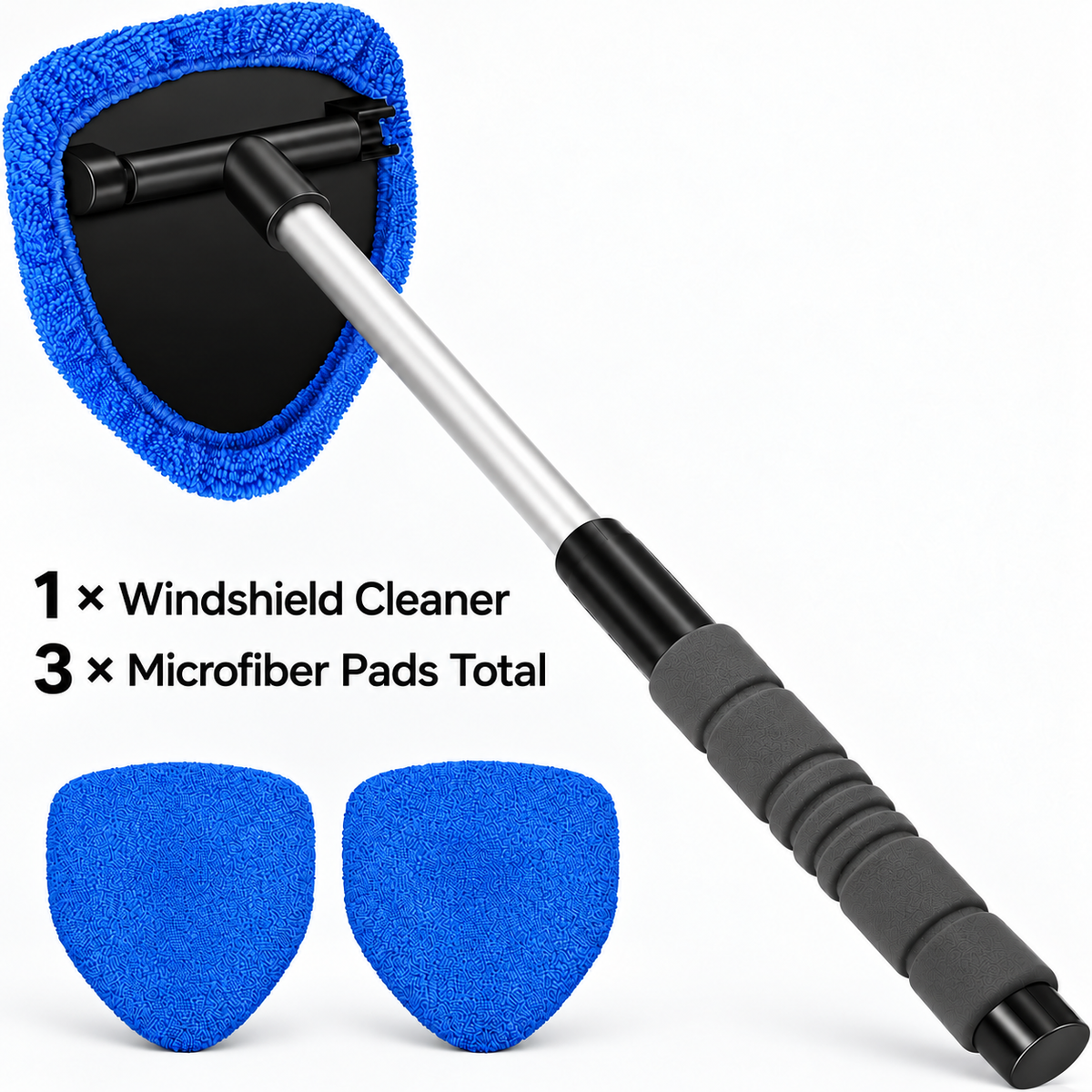 1 Windshield Cleaning Tool+ 3 Replacement Pads