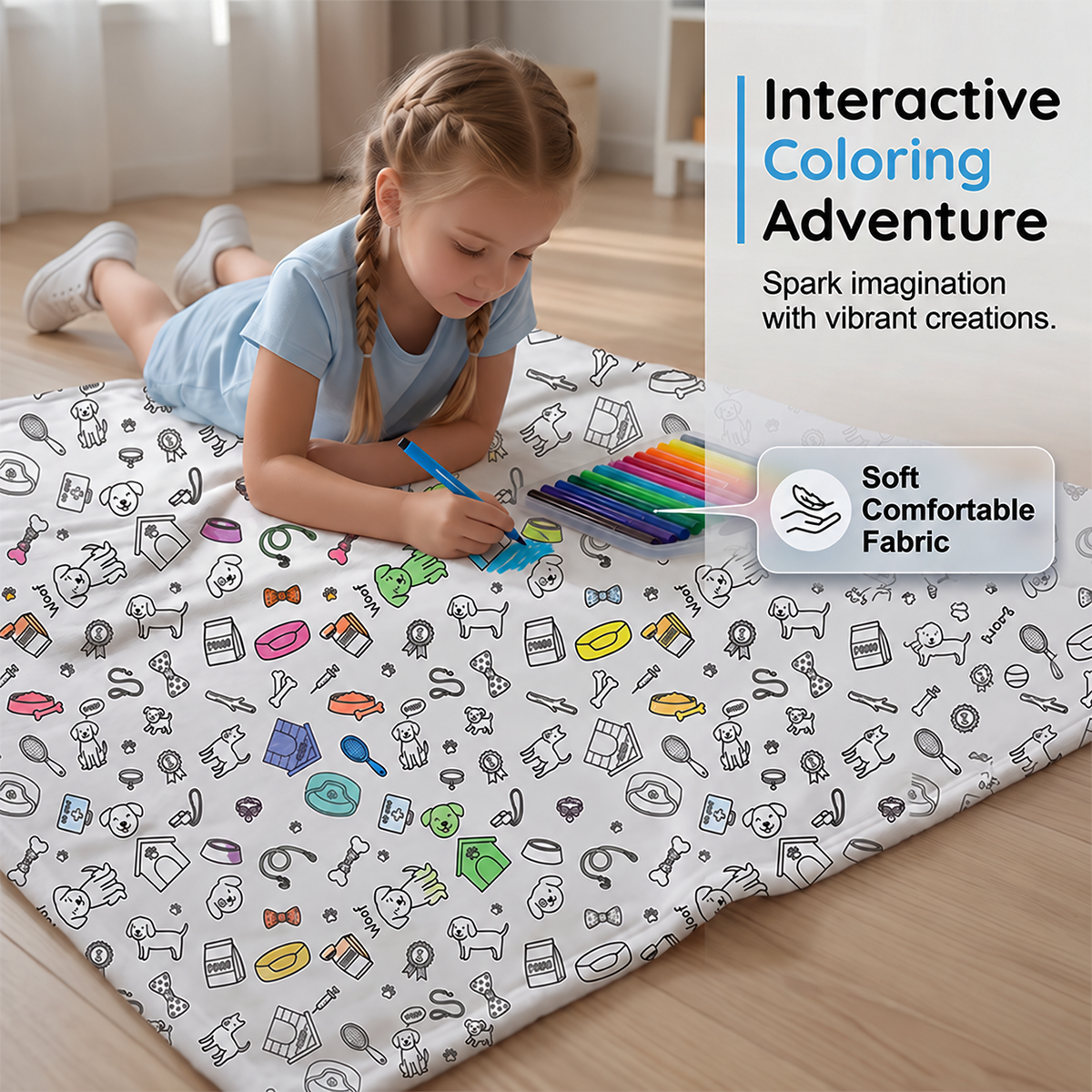 🎨✨Creative Cozy Coloring Blanket Kit – DIY Art & Relaxation Activity