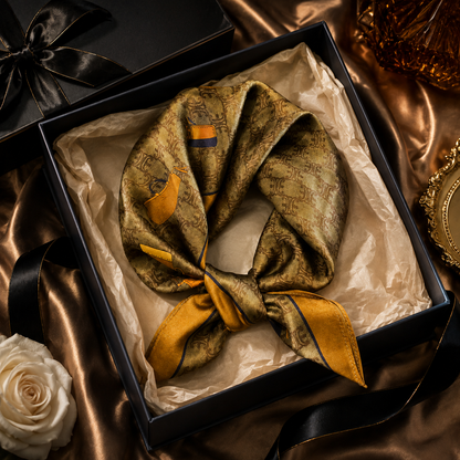 Amber Mosaic Silk Square Scarf