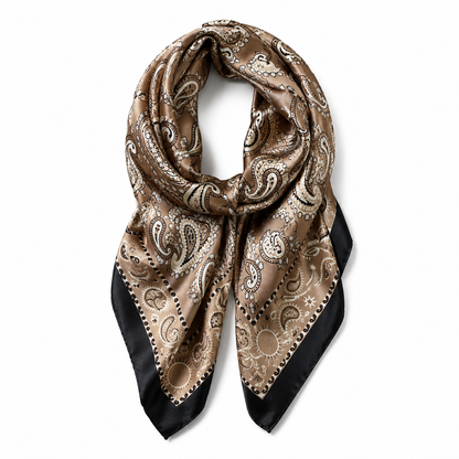 Khaki Paisley Square Scarf