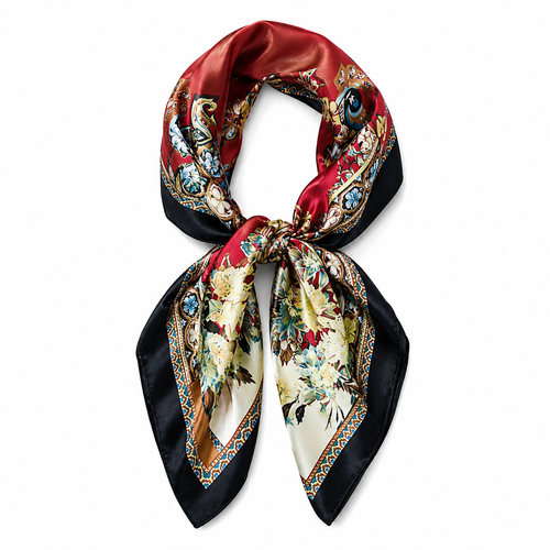 Red Satin Square Scarf