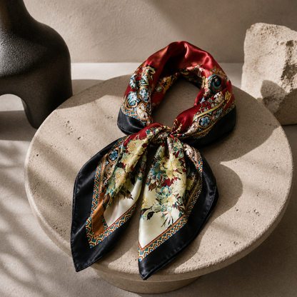 Red Satin Square Scarf