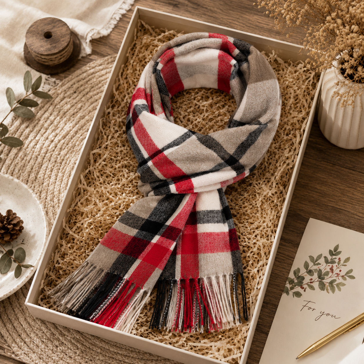 Plaid Long Scarf