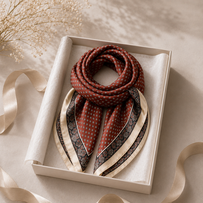 Vintage Square Satin Scarf