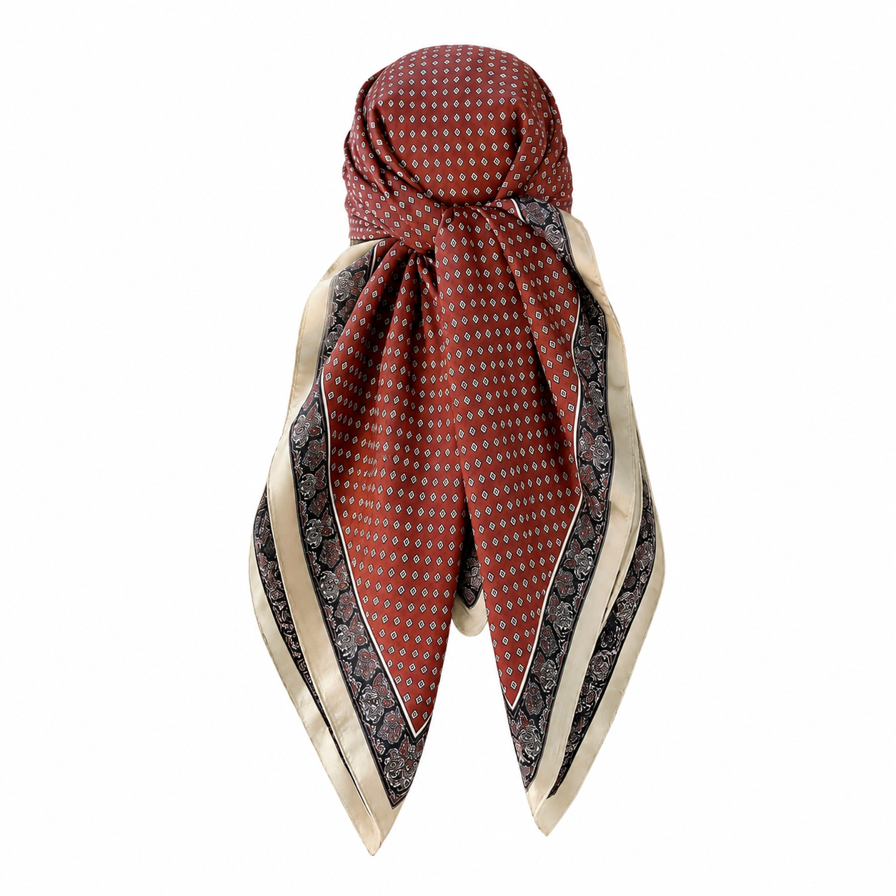 Vintage Square Satin Scarf