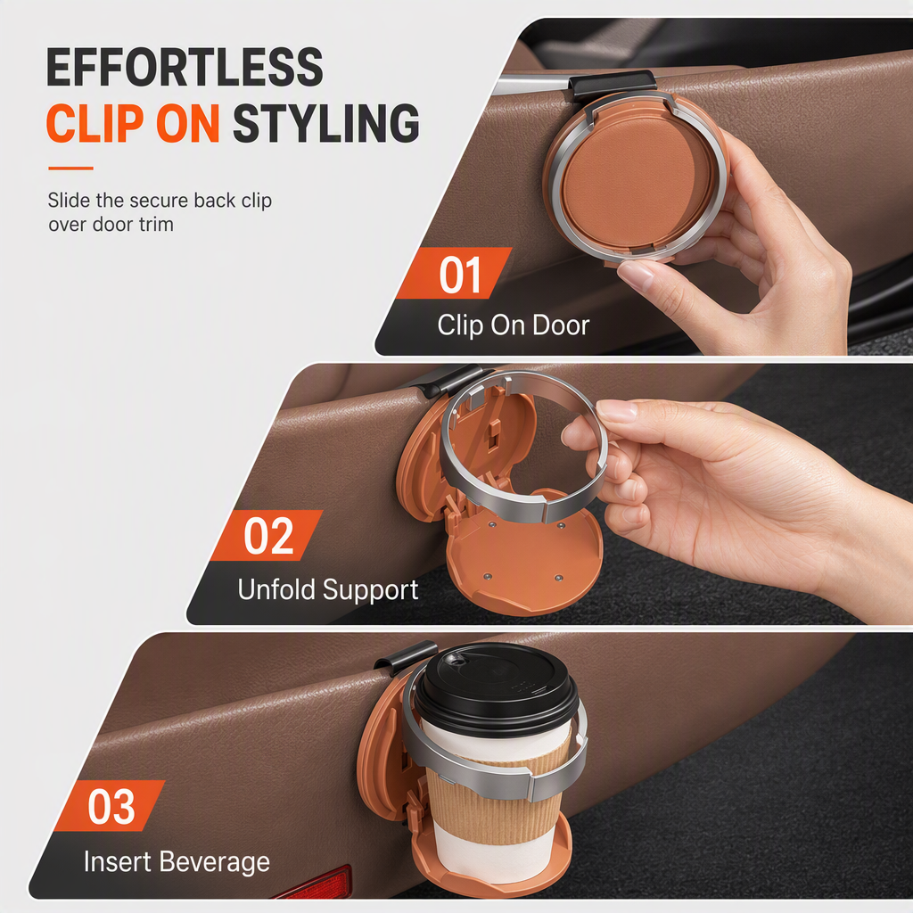 🔥 50% OFF! 🚗 Foldable Car Door Cup Holder